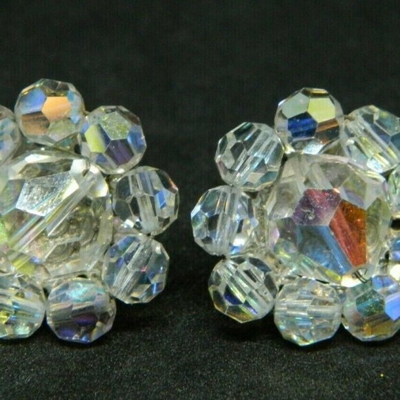 Coro Clear Aurora Borealis Crystal Bead Beaded - Picture 2 of 5